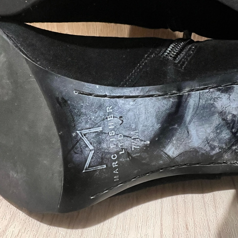 Marc Fisher Black Suede Ankle Booties - Picture 5 of 5